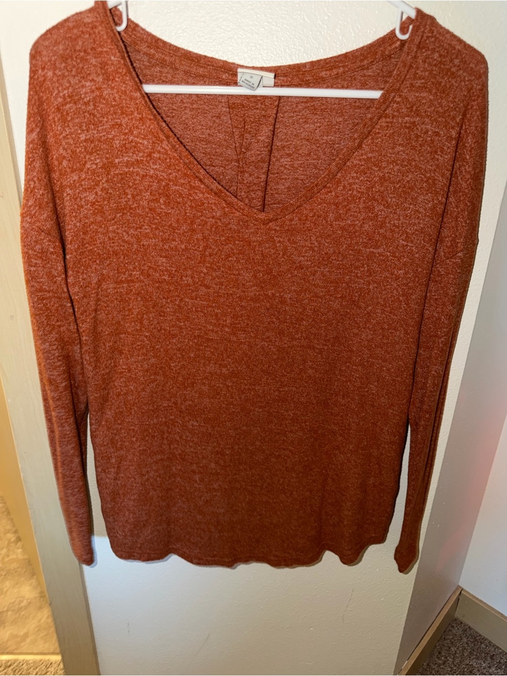 a new day Long Sleeve V-Neck Top in Rust